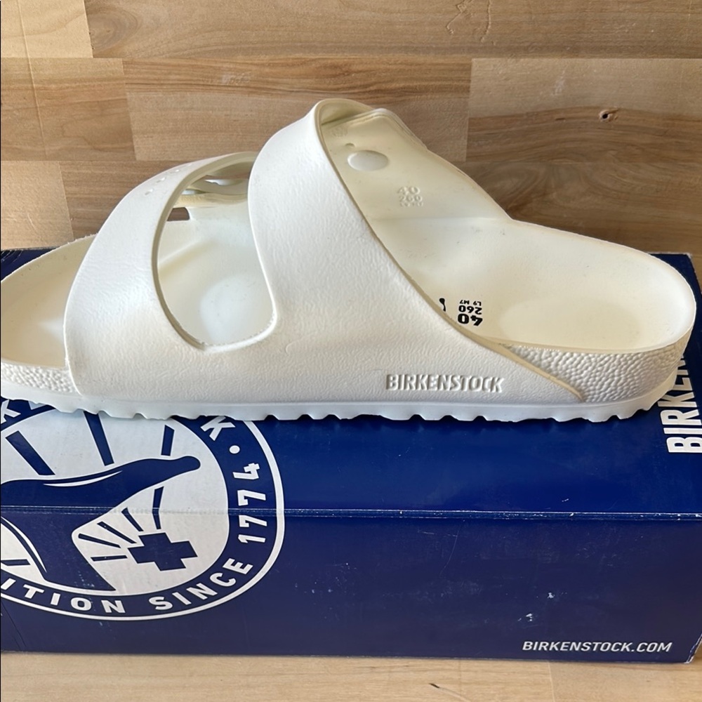Birkenstock White Arizona EVA Slide Sandal - Women's